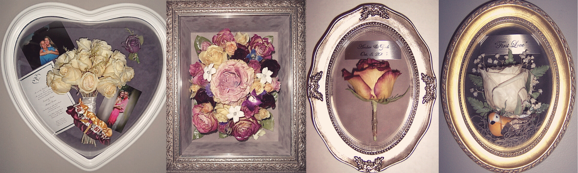 unique floral preservation keepsakes in various frame designs 