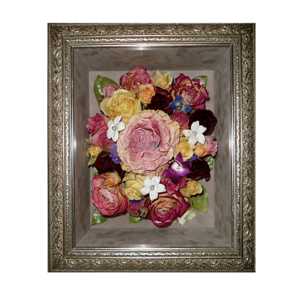 Lovely shadow box feature preserved flowers 